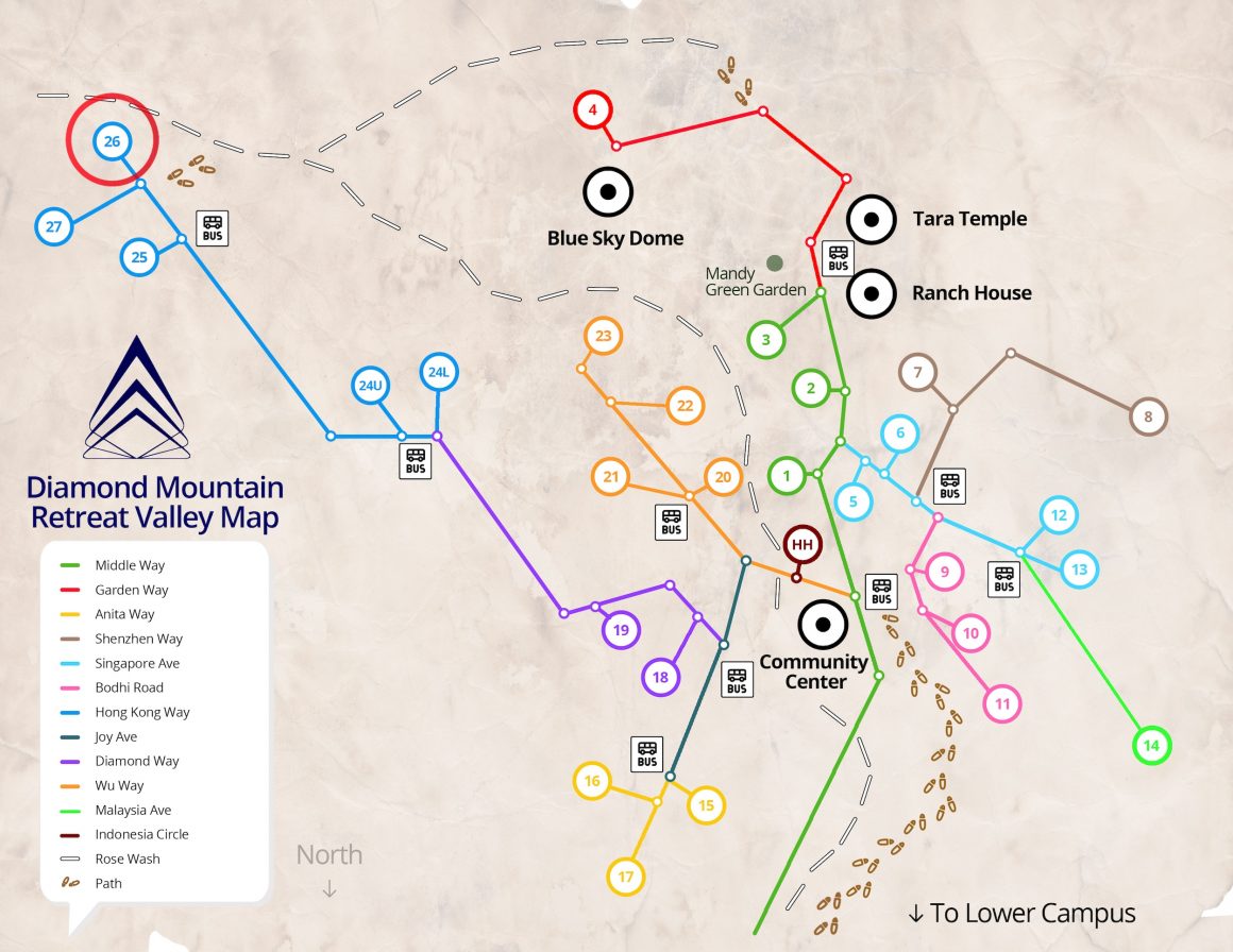 26-Diamond-Mountain-Retreat-Valley-Map House 26: Dharmadhatu
