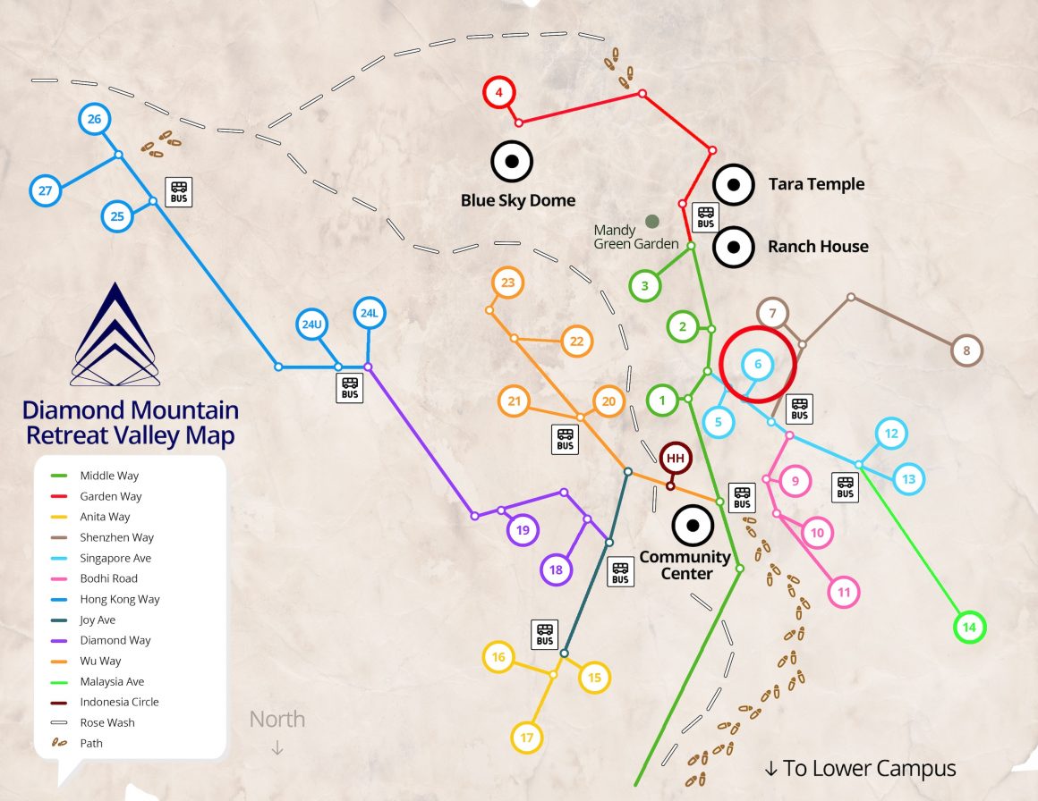 6-Diamond-Mountain-Retreat-Valley-Map House 6: Ananda